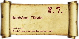 Machács Tünde névjegykártya