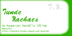 tunde machacs business card